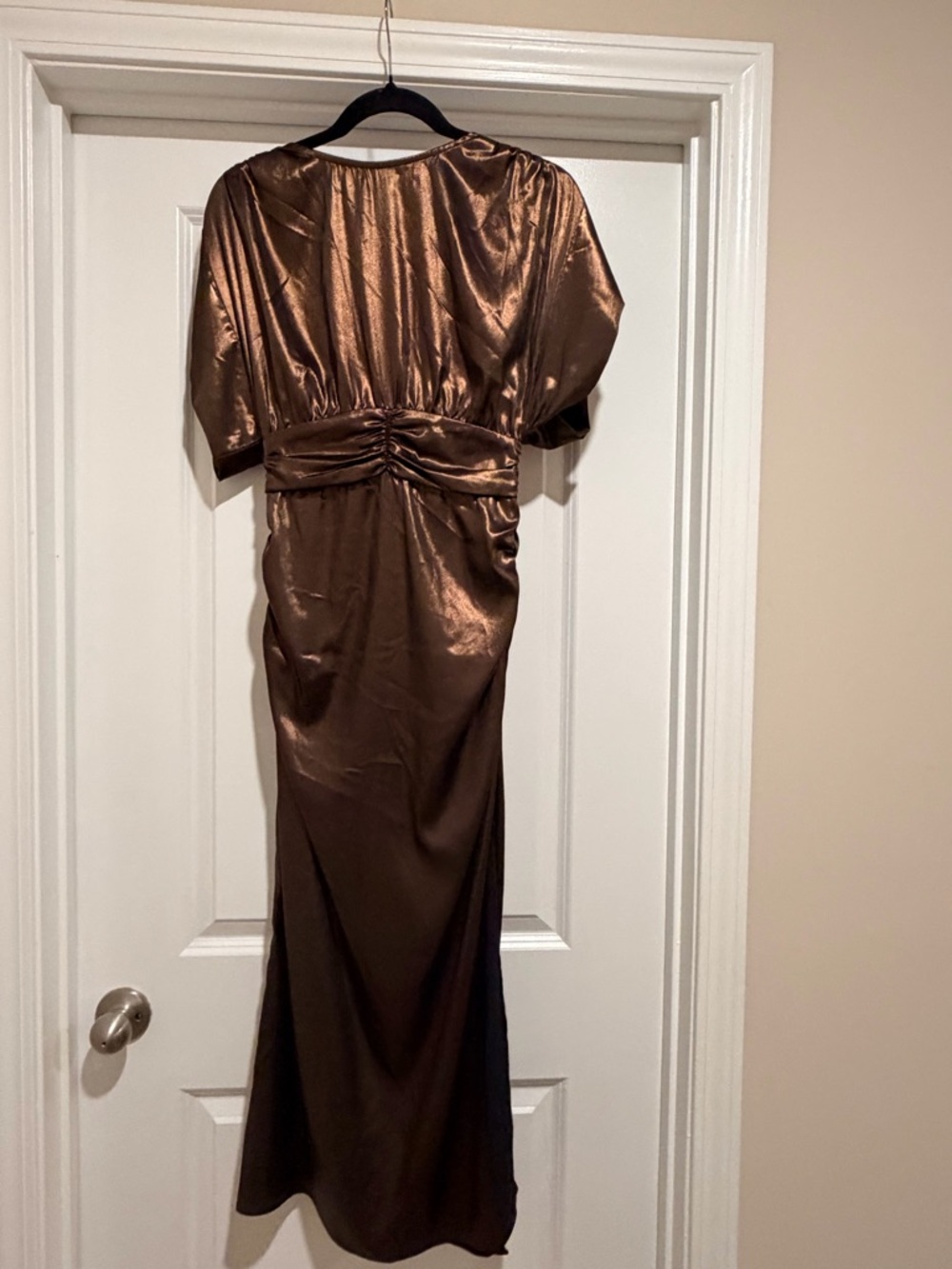 NWT MISA Los Angeles Charlize Midi dress women's size XS Bronze open back - Picture 4 of 12
